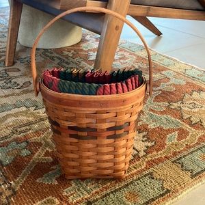 Longaberger Basket With Fabric Liner. Signed And Dated 1993.
